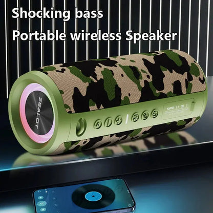 ZEALOT S51 Pro 40W Wireless Speakers, Outdoor Portable Subwoofer Speaker, Waterproof IPX 6,  Dual Pairing,5200mAh Battery. Shoporiz