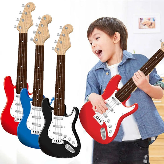 Children-size Electric Guitar Attracts Children Attention 4 String Guita Beginners' Level Guitar Puzzle And Musical Instruments shoporiz