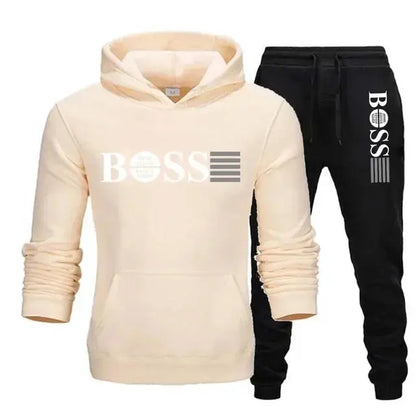 New autumn and winter men's long-sleeved hoodie; pants two-piece set of fashionable outdoor sportswear Shoporiz
