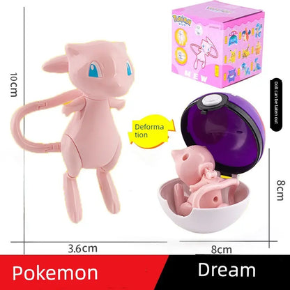 Gengar Pokemon Deformation Poke Ball Fast Dragon Toy Doll Movable Joint Toy Pet Doll Master