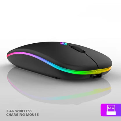 2.4G Wireless Mouse RGB Colorful Mouse Rechargeable Mouse Silent Mouse USB Gaming Mouse Mice 1600DPI for PC Laptop Macbook Pro My Store