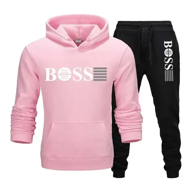 New autumn and winter men's long-sleeved hoodie; pants two-piece set of fashionable outdoor sportswear Shoporiz