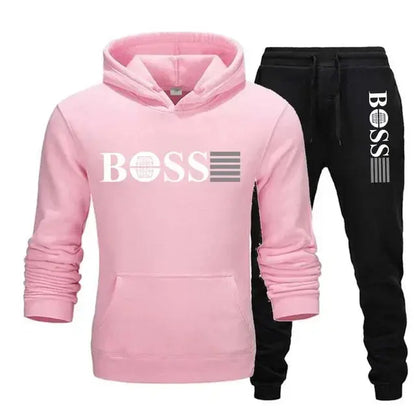 New autumn and winter men's long-sleeved hoodie; pants two-piece set of fashionable outdoor sportswear Shoporiz