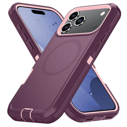 Armor Shockproof Defender Cover For iPhone 11 12 13 14 15 16 17 Air Plus Pro Max For Magesafe Magnetic Wireless Charge Case