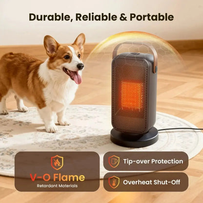 Quiet Portable Electric Space Heater for Indoor Use - Safe And Efficient Thermal Comfort