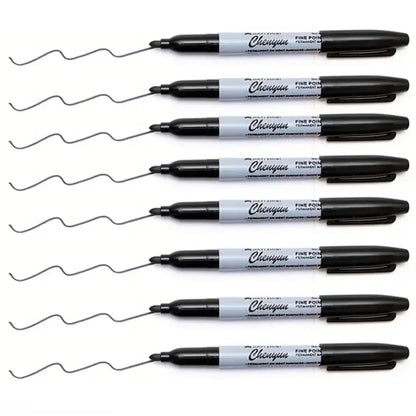 12pcs Black Permanent Marker Pens, Fine Tip, Waterproof, Quick Drying shoporiz
