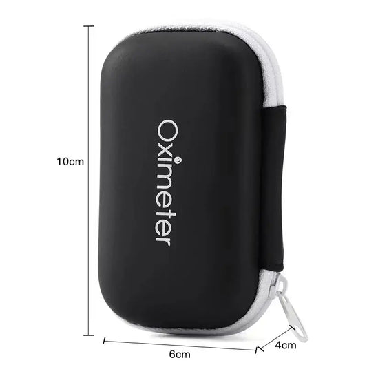 AIQUE 1Pc Oximeter Storage Bag for Finger Pulse Oximeter Reasonable Design Strong Space Protective Cover Zipper Hard Bracket Bag
