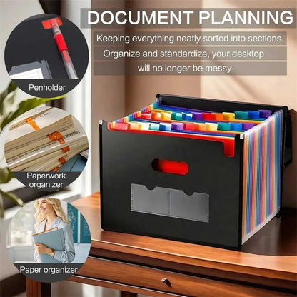 Accordion File Organizer 13 Grid Sealed Flap Folder with  Waterproof Office/Home Document Storage Multi-Pocket A4 Folder Shoporiz