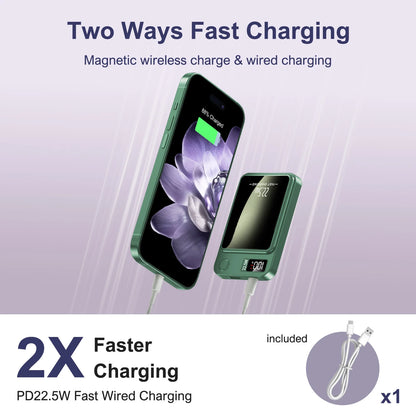 10000mAh Power Bank Magnetic Wireless Charger PD 22.5W Fast Charging for iPhone 15/14/13/12/Pro Max/Pro/Plus/Mini/ AirPods 3/2