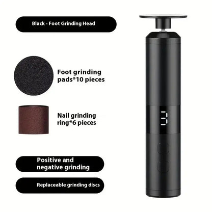 3-speed adjustment, LCD display screen, 16 interchangeable heads for home/foot and hand care, fast charging