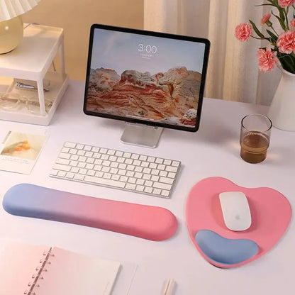 Wrist Rest Pad Keyboard Pad Set Ergonomic Cushion Anti-Slip Rubber Base Memory Foam for Office Home PC Laptop Desktop Mousepad My Store