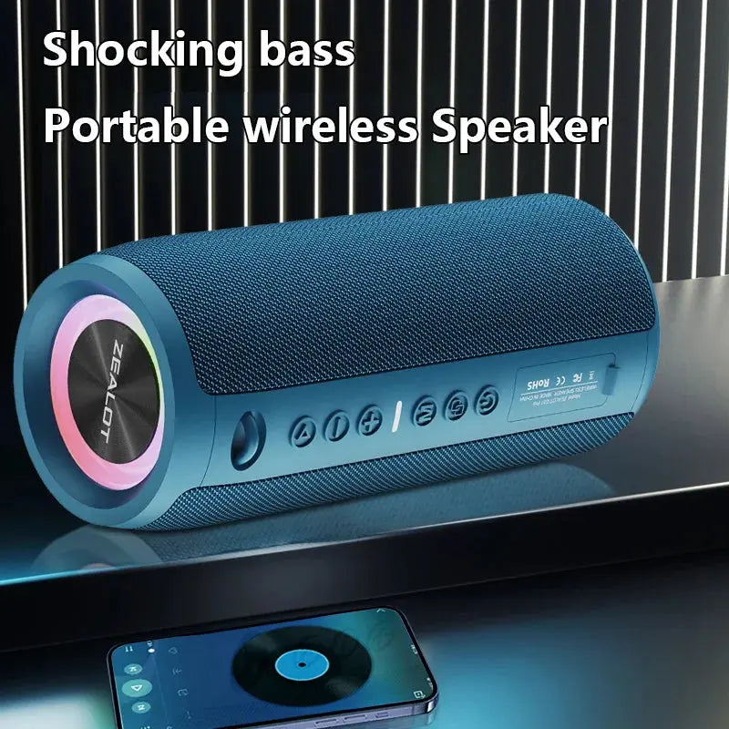 ZEALOT S51 Pro 40W Wireless Speakers, Outdoor Portable Subwoofer Speaker, Waterproof IPX 6,  Dual Pairing,5200mAh Battery. Shoporiz