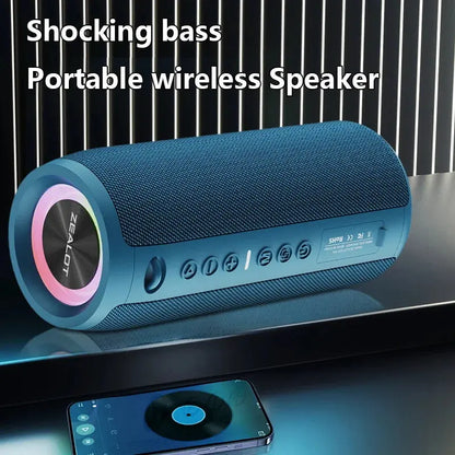 ZEALOT S51 Pro 40W Wireless Speakers, Outdoor Portable Subwoofer Speaker, Waterproof IPX 6,  Dual Pairing,5200mAh Battery. Shoporiz