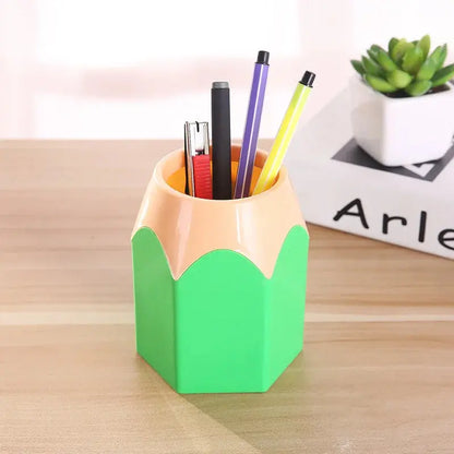 Cute Pencil Head Shape Pen Holder Pencil Storage Box Student Desktop Office Shoporiz