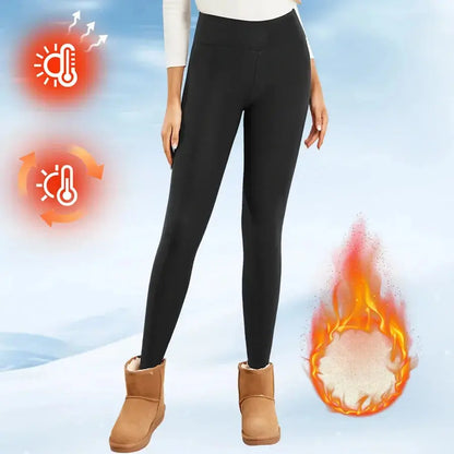 Fleece Women Leggings Thick Flared Pants High-Waisted Thermal Tights Tummy Control Winter Warm Legging Casual Wear Shoporiz