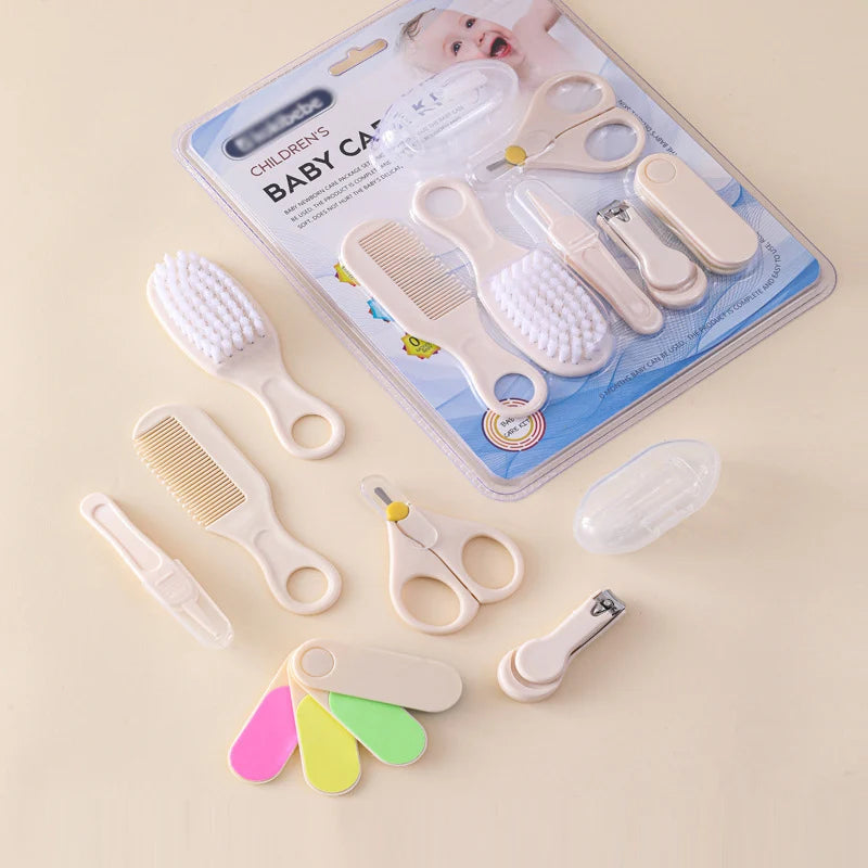 Hair Health Care Grooming Brush Clipper Teether Toothbrush Kit Baby Essentials 7PCS Baby Nail Trimmer Care Set Kid
