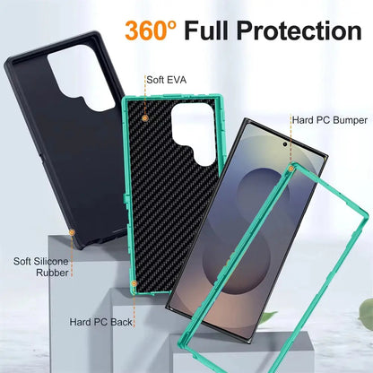 Shockproof Defender Armor Phone Cases For S25 S24 S23 S22 Ultra S21 Plus S20 FE Case Hard PC TPU Stand Military Protector Cover