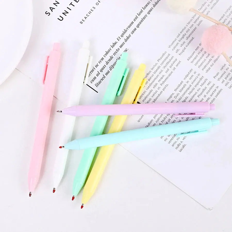 12 Pcs Ballpoint Pens, Writing Pens, Pastel Retractable Pretty Journaling Pens, Black Ink Medium Point 1.0 mm Gift Pens Shoporiz