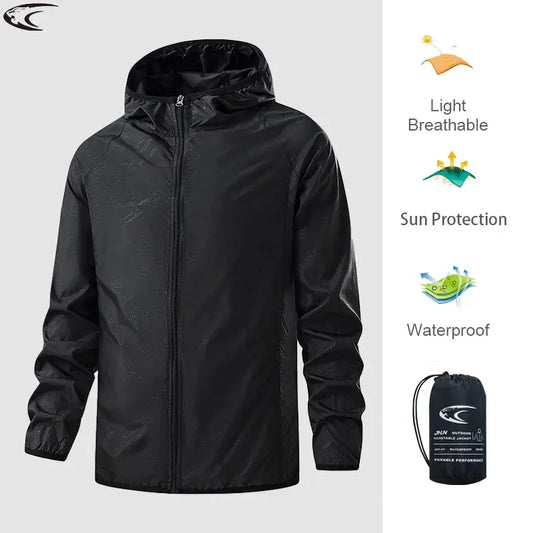 LNGXO Unisex Waterproof Outdoor Sport Jacket Men Women Hiking Camping Trekking Quick Dry Windbreaker Sun-Protective Rain Coat