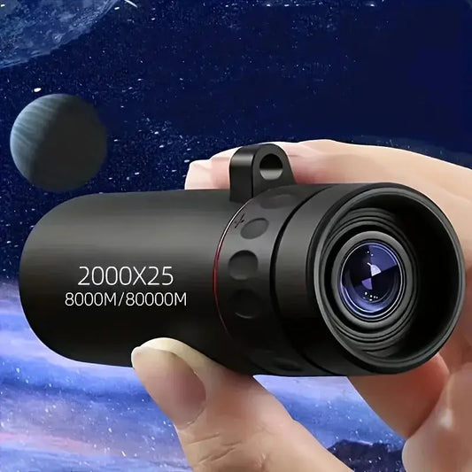 2000x25 HD Mini Monocular Telescope Portable with Holder for Outdoor Camping Hunting Birdwatching - 8x Magnification 12mm Eyepiece Shoporiz