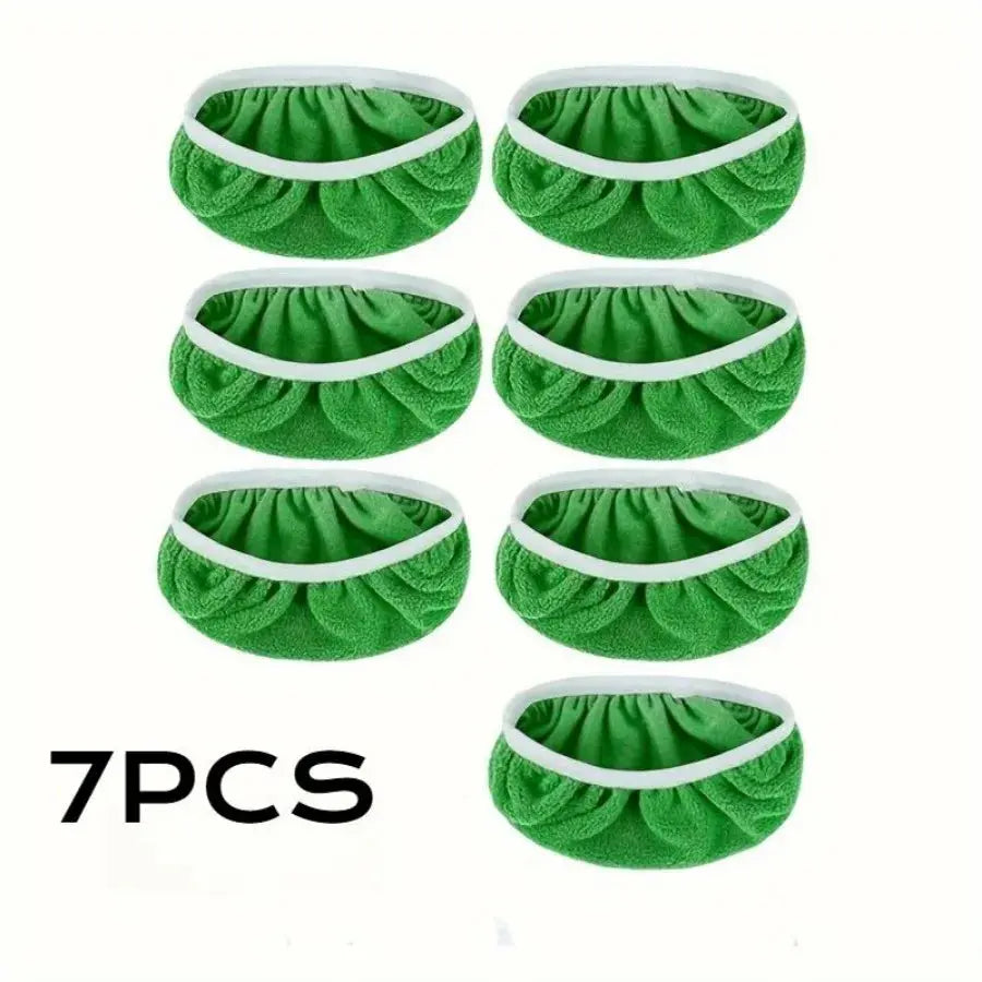 7 Piece Green Mop Cloth, Suitable for Sweeping Mop - Dry Sweeping Cloth and Wet Mopping, Household Cleaning - Washable