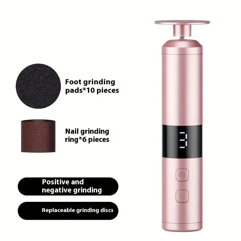 3-speed adjustment, LCD display screen, 16 interchangeable heads for home/foot and hand care, fast charging