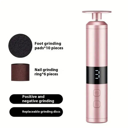 3-speed adjustment, LCD display screen, 16 interchangeable heads for home/foot and hand care, fast charging