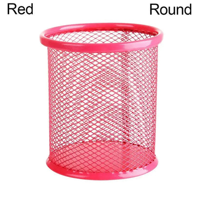 New 3/4 Grids Table Organizer Office Desk Top Storage Box Black Mesh Pen Holder File Storage Rack Metal Pen Holder