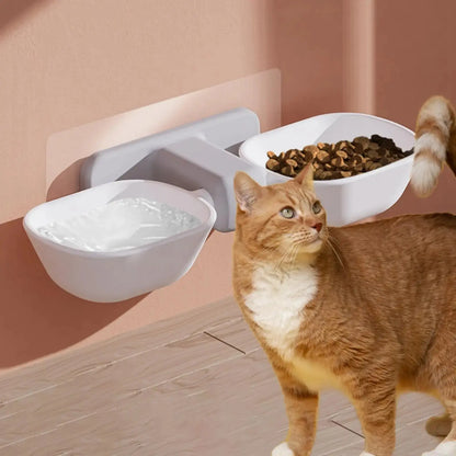 Double Cat Bowls Wall Mounted  Feeder for dogs and cats  Pet Feeding Bowls