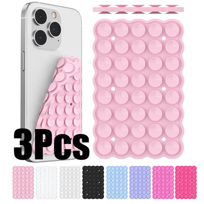 Silicone Suction Cup Phone Holder Multifunctional Fixed Anti-slip Mobile Fixture Double Sided Detachable Phone Rubber Sucker Pad Shoporiz