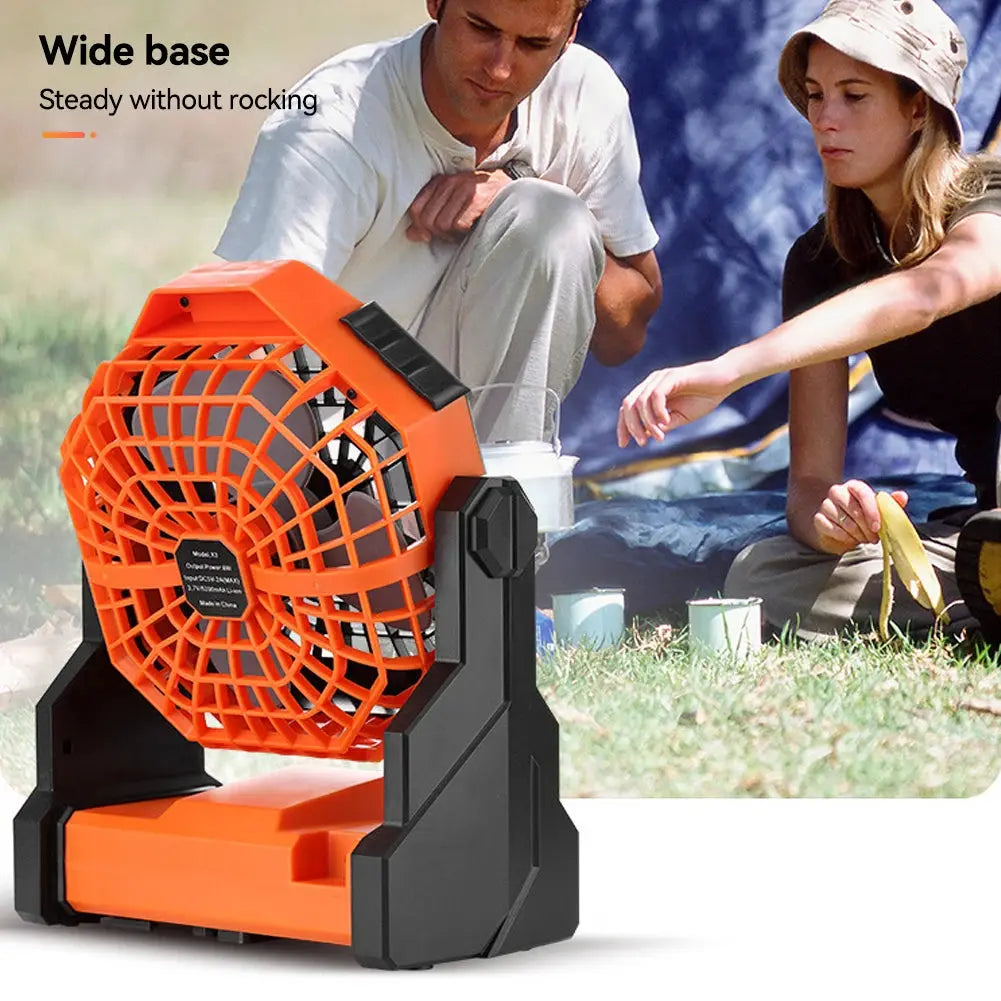 Portable Rechargeable Fan 6 To 25 Hours Adjustable Speed 7800mAh Outdoor Camping Fan with Led Lights for Tent Fishing Picnic Fan My Store