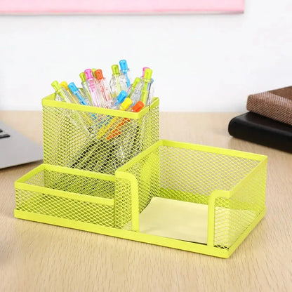 New 3/4 Grids Table Organizer Office Desk Top Storage Box Black Mesh Pen Holder File Storage Rack Metal Pen Holder