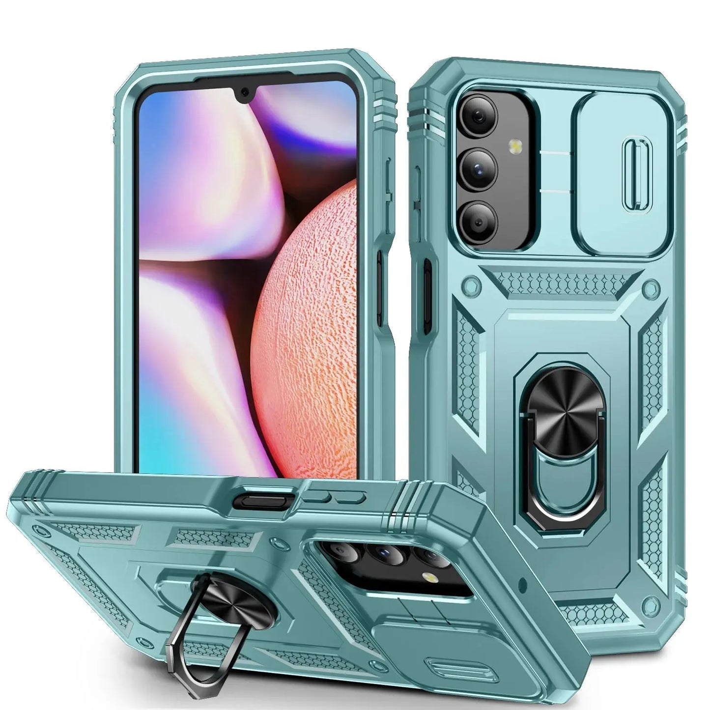 Case For Galaxy A16 A17 A15 A14 A56 A36 A26 A06 A35 A55 A25 A35 A54 A53 Camera Slide Armor Protection 360 Degree Rotate Cover