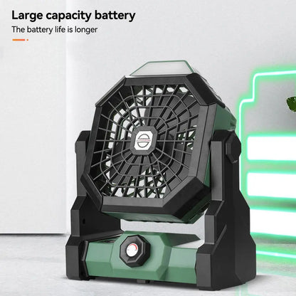 Portable Rechargeable Fan 6 To 25 Hours Adjustable Speed 7800mAh Outdoor Camping Fan with Led Lights for Tent Fishing Picnic Fan My Store