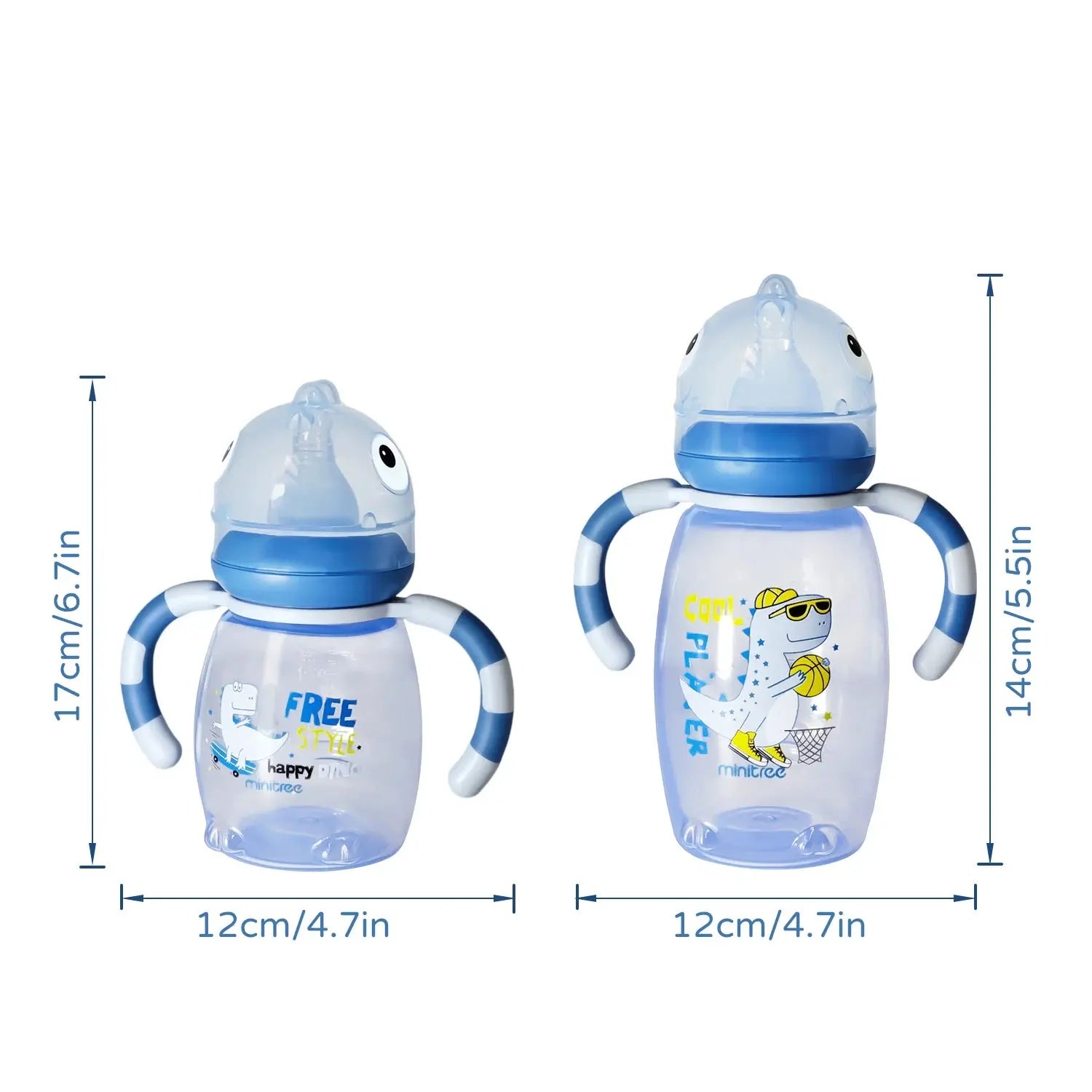 150ml/270ml baby cartoon bottle, 0-3 years old newborn feeding bottle, drop-proof and leak-proof, food grade safe PP material Shoporiz