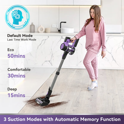 INSE S10 Cordless Vacuum Cleaner, 6-in-1 Stick Vacuum with 45Kpa Powerful Suction, Max 50 Min Runtime Rechargeable Battery