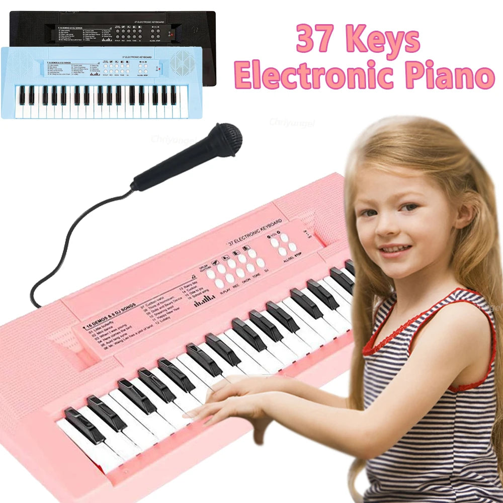 37 Keys Kids Electronic Piano Organ keyboard with Microphone Education Toys Musical Instrument Children Boy Girl Gifts shoporiz
