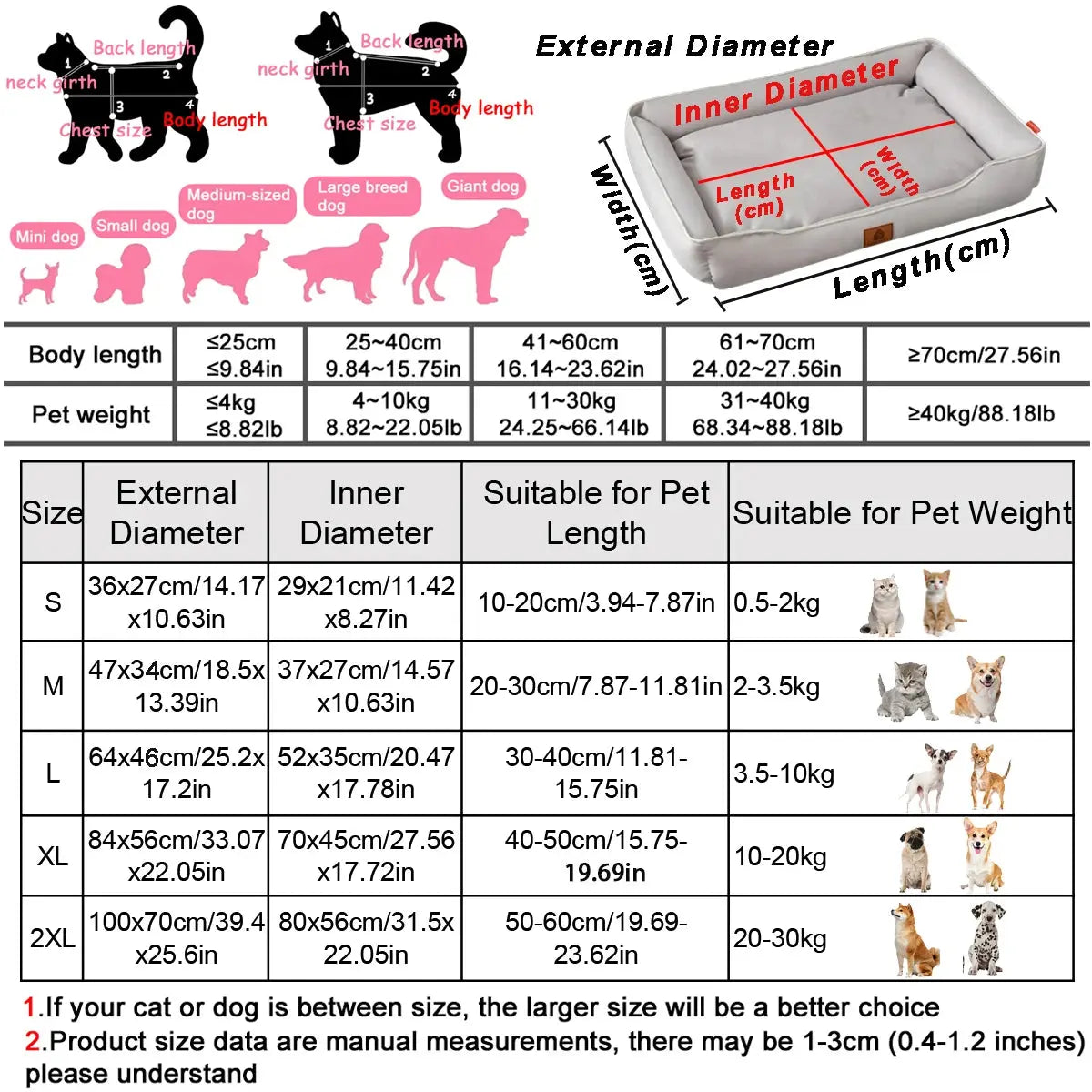 Large Dog Bed Four Season Square Mattress Waterproof Bite-Resistant Soft Thickened Pet Sofa Couch for Cats And Dogs