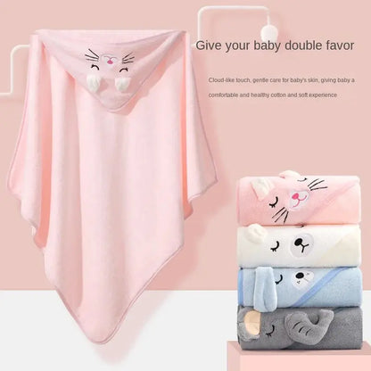 Baby Bath Towel Children's Bathrobe Newborn Baby Cartoon Blanket Super Soft Absorbent Hooded Hug Quilt80x80cm Shoporiz