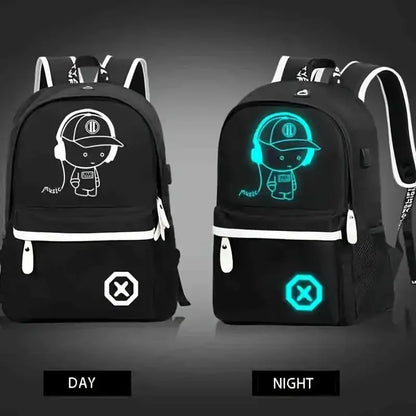 Children Backpack School Bags For Boy Girls Anime Luminous School Backpack Kids Waterproof Book Bag USB Charging