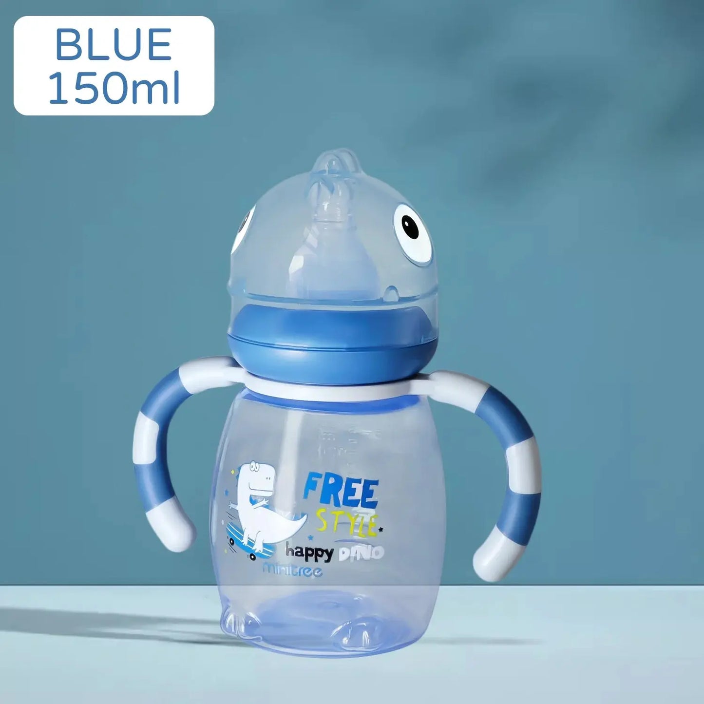 150ml/270ml baby cartoon bottle, 0-3 years old newborn feeding bottle, drop-proof and leak-proof, food grade safe PP material Shoporiz