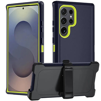 Shockproof Defender Armor Phone Cases For S25 S24 S23 S22 Ultra S21 Plus S20 FE Case Hard PC TPU Stand Military Protector Cover