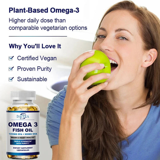 Premium Omega 3 Fish Oil | High EPA 1200 mg + DHA 900 mg | Supports Brain & Heart Health shoporiz