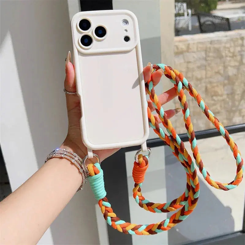 TPU Soft Silicone Crossbody Lanyard Phone Case for IPhone Air 17 16 15 Plus 14 13 12 11 Pro Max SE2022 Rope Necklace Strap Cover
