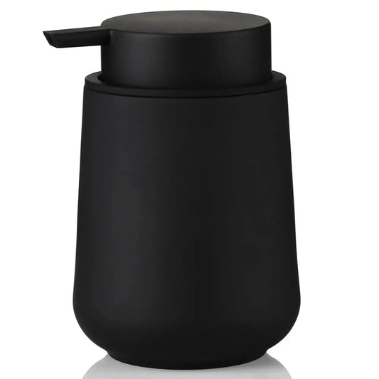Matte Black Liquid Hand Soap Dispenser Plastic 11oz - Modern Minimalist Style for Bathroom & Kitchen Countertop Refillable
