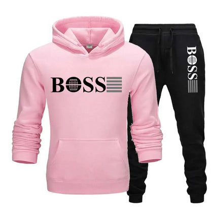 New autumn and winter men's long-sleeved hoodie; pants two-piece set of fashionable outdoor sportswear Shoporiz