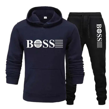 New autumn and winter men's long-sleeved hoodie; pants two-piece set of fashionable outdoor sportswear Shoporiz