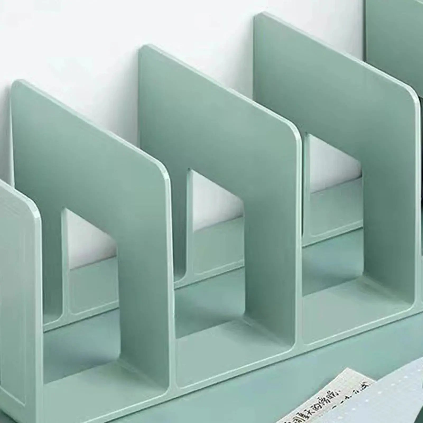 ABS Bookends Stand Bookshelf Divider Book Paper Files Storage Rack 4 Compartments Rack Book Organizer for Home Office Classroom Shoporiz