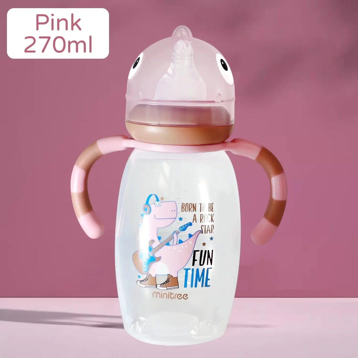 150ml/270ml baby cartoon bottle, 0-3 years old newborn feeding bottle, drop-proof and leak-proof, food grade safe PP material Shoporiz