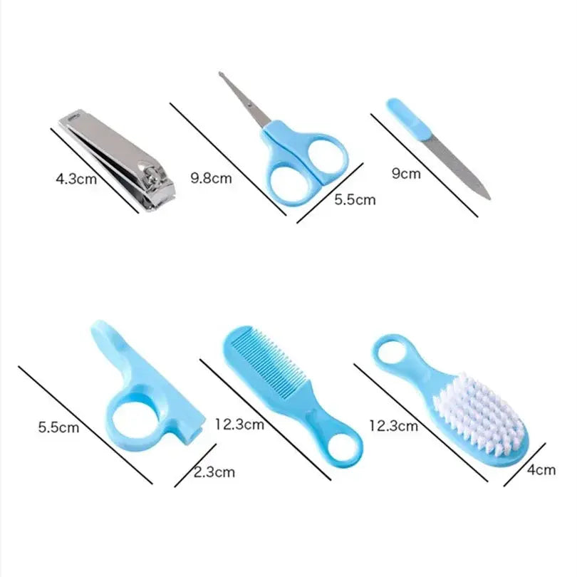 6pcs Baby Care Set Grooming Brush with Hair Comb Nail Trimmer Scissors Clipper Hygiene Kit for Toddler - Essential Baby Care Accessories Shoporiz